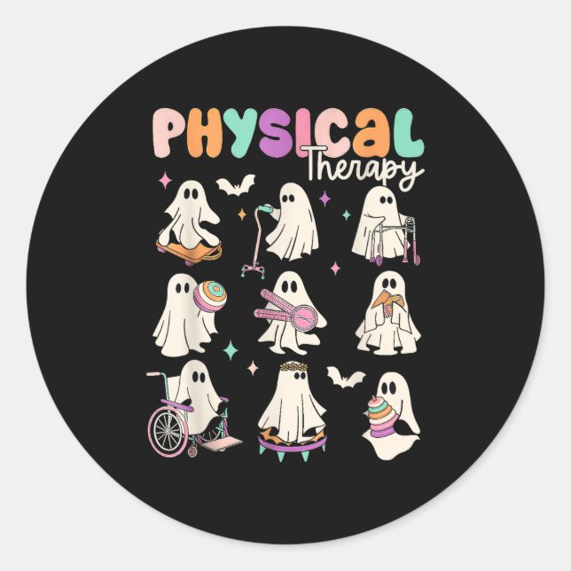 Sticker Rond Thérapie Physique Ghost Pt Therast Physique Ha (Devant)
