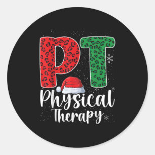 Sticker Rond Thérapie physique Noël Thérapeute de papi de Noël