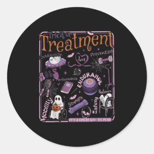 Sticker Rond Thérapie Physique Trick Ou Pt Therast Halloween
