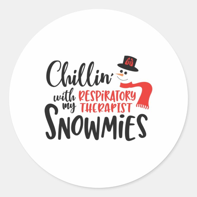 Sticker Rond Thérapie respiratoire de Noël, thérapie (Devant)