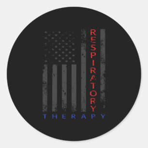 Sticker Rond Thérapie respiratoire pour hommes - drapeau améric
