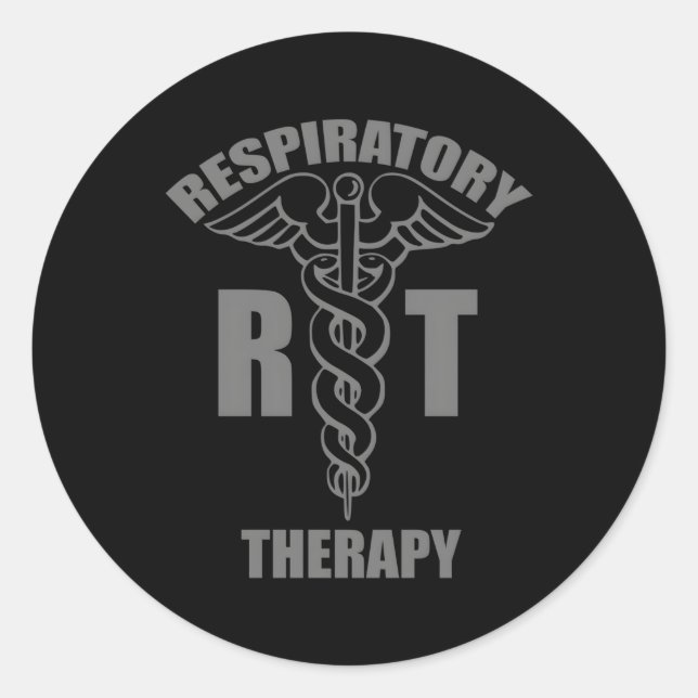 Sticker Rond Thérapie respiratoire Thérapeute Rt Caduceus Médic (Devant)