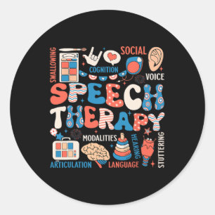 Sticker Rond Thérapie vocale Juillet 4 Slp Slpa Pathologie voca