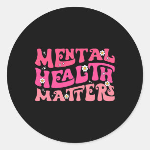 Sticker Rond Thérapies mentales pour la santé mentale