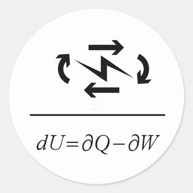 Sticker Rond Thermodynamique Première loi (Devant)
