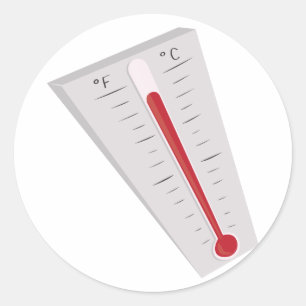 Sticker Rond Thermomètre à chaud