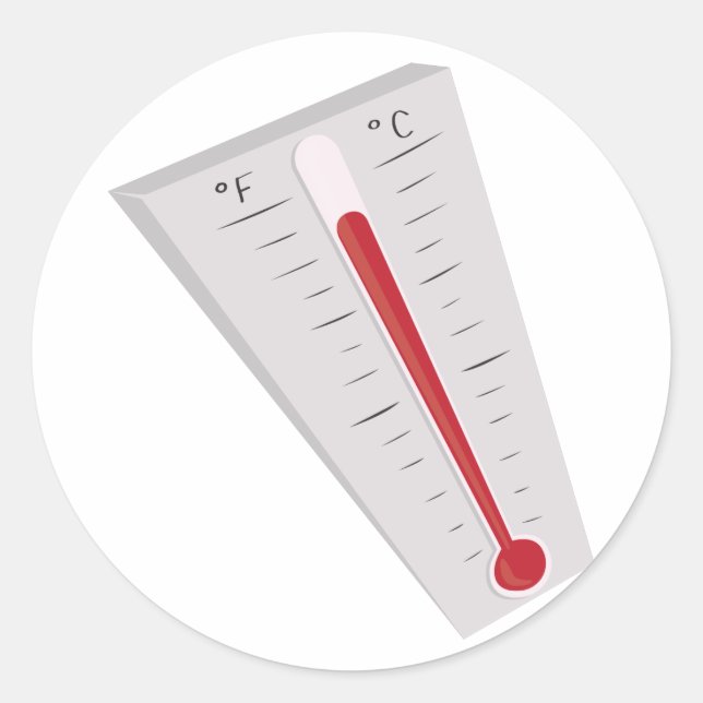 Sticker Rond Thermomètre à chaud (Devant)