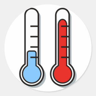 Sticker Rond Thermomètre froidement chaudement cold hot