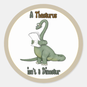 Sticker Rond Thesaurus Dinosaur