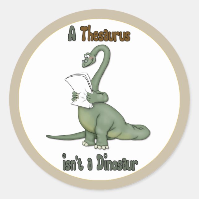 Sticker Rond Thesaurus Dinosaur (Devant)