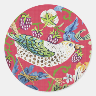 Sticker Rond Thief fraise William Morris