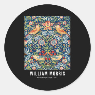 Sticker Rond Thief fraise William Morris Motif