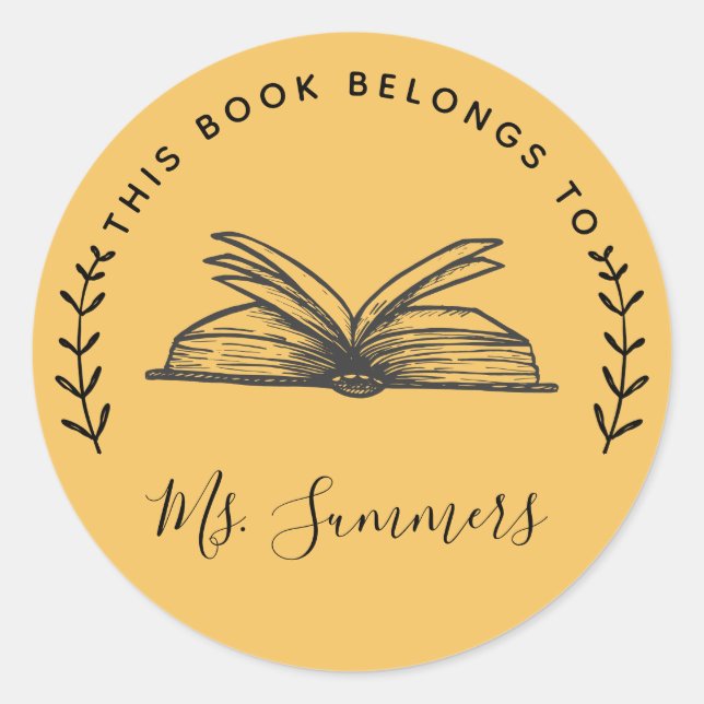 Sticker Rond This Book Belong (Devant)