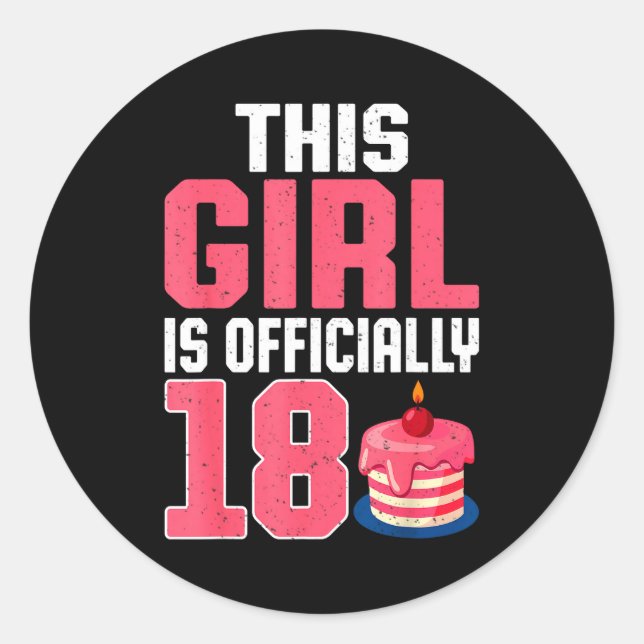 Sticker Rond This Girl Is Ly 18 Years Old 18th Birthday Party  (Devant)