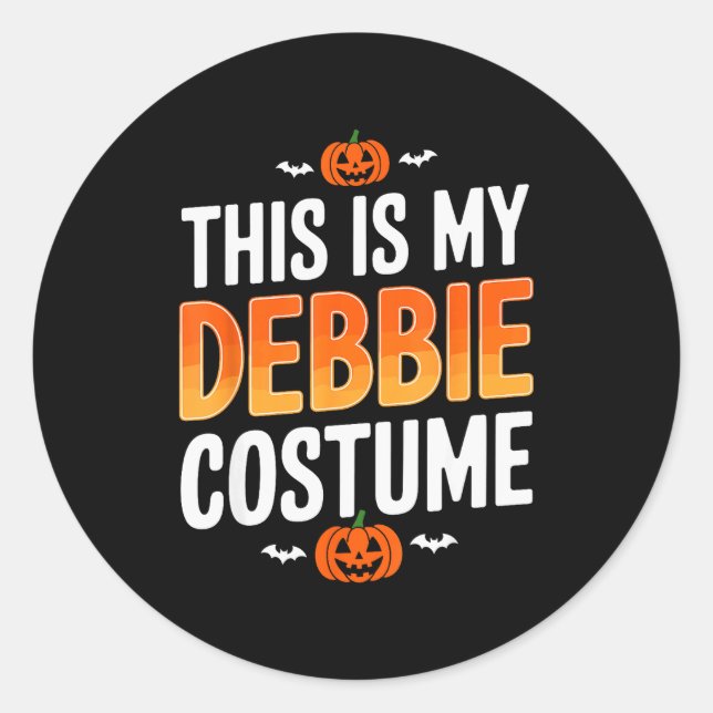 Sticker Rond This Is My Debbie Costume Halloween Simple Costume (Devant)