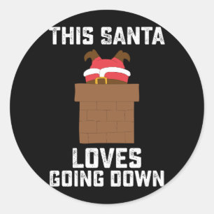 Sticker Rond This Santa Loves Going