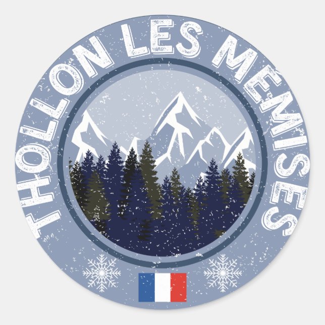 Sticker Rond Thollon Les Mémises Station de Ski (Devant)