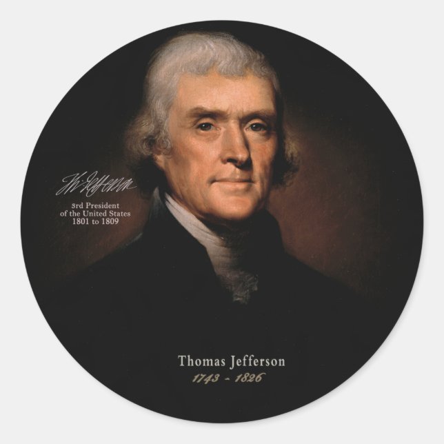 Sticker Rond Thomas Jefferson (Devant)