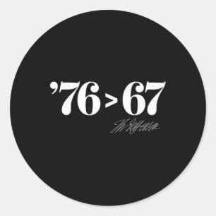Sticker Rond Thomas Jefferson 76 > 67 Auto-évident Minimal M