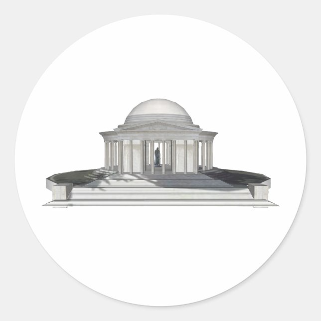 Sticker Rond Thomas Jefferson Memorial : 3D Model : (Devant)