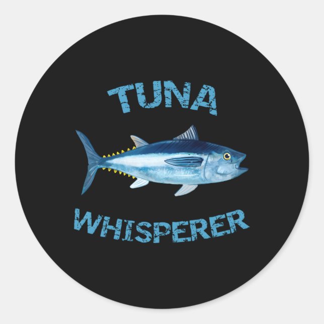 Sticker Rond Thon Whisperer Pêche en mer profonde Tuna Poisson  (Devant)