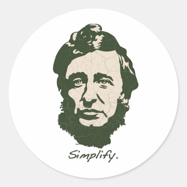 Sticker Rond Thoreau - Simplifier (Devant)