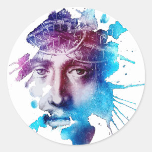 Sticker Rond Thorn Crown Jésus Christ Passion Art Abstrait