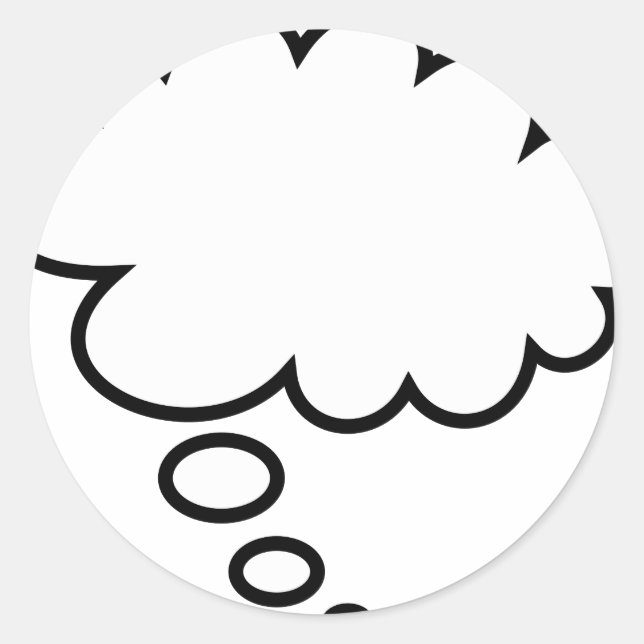 Sticker Rond Thought Bubble - ajoutez votre propre texte ! (Devant)