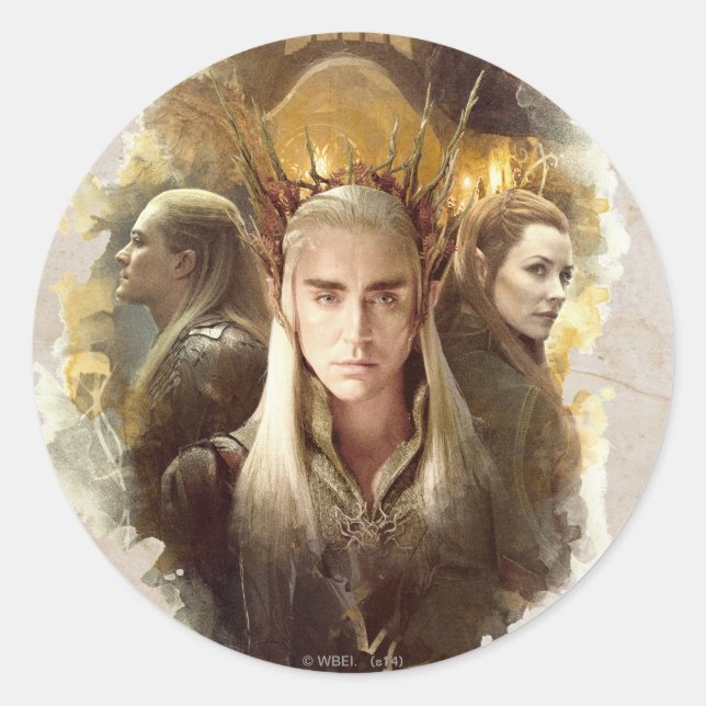 Sticker Rond Thranduil, LEGOLAS GREENLEAF™, & TAURIEL™ Graphic (Devant)