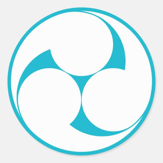 Sticker Rond Three clockwise swirls (Devant)