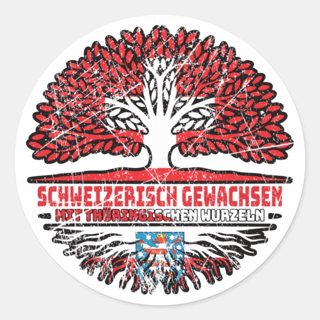 Sticker Rond Thüringen Thüringisch Schweizer Schweiz Baum (Devant)
