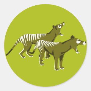 Sticker Rond Thylacine