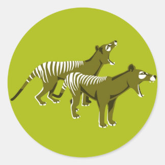 Sticker Rond Thylacine