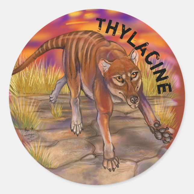 Sticker Rond Thylacine (Devant)