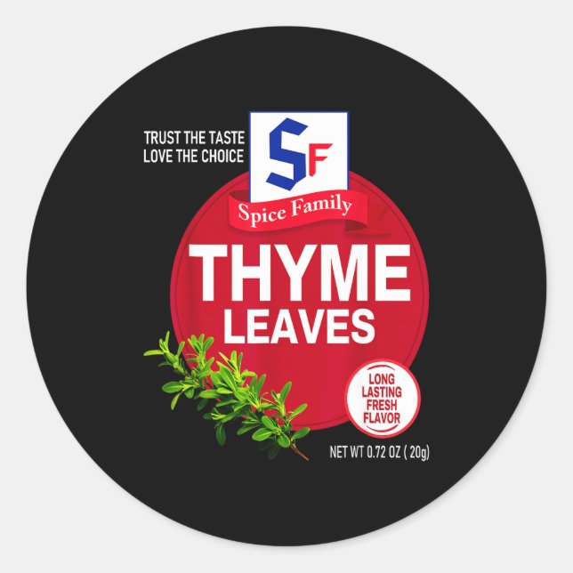 Sticker Rond Thyme Leaves Halloween Sce Costume Group Matching  (Devant)