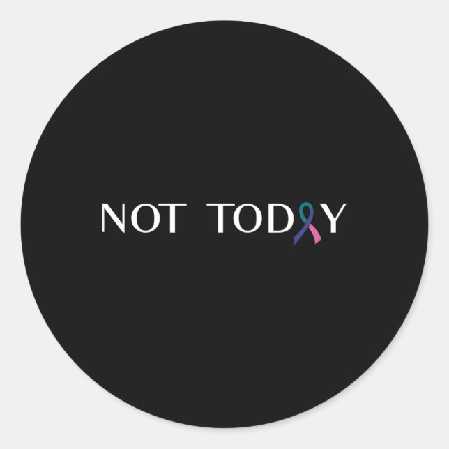 Sticker Rond Thyroid Cancer Lutter contre le cancer Ruban (Devant)