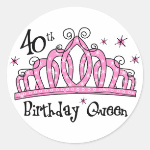 Sticker Rond Tiara 40e anniversaire Reine LT