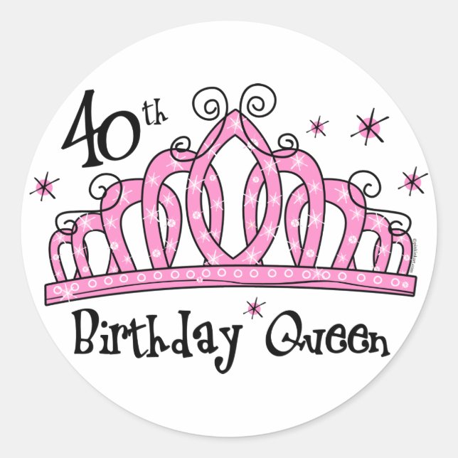 Sticker Rond Tiara 40e anniversaire Reine LT (Devant)