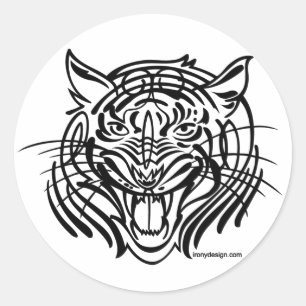 Sticker Rond Tibal Tiger