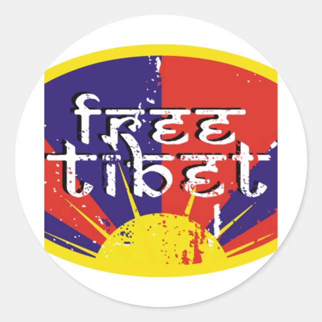 Sticker Rond Tibet libre (Devant)