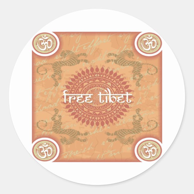 Sticker Rond Tibet libre (Devant)