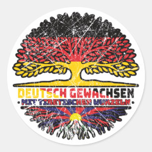 Sticker Rond Tibet Tibetisch Deutsch Deutschland Baum Wurzel