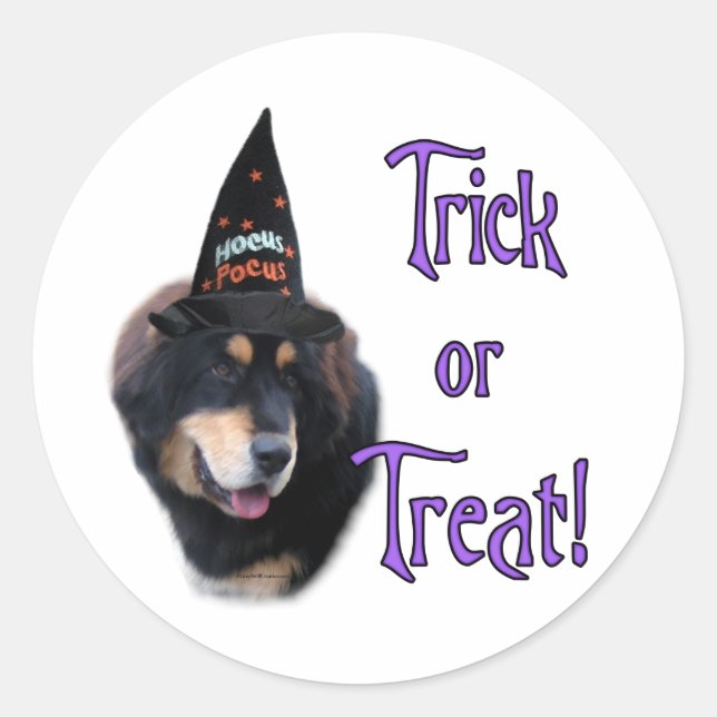 Sticker Rond Tibétain Mastiff Trick (Devant)