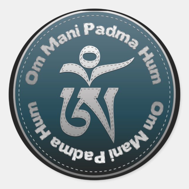 Sticker Rond Tibétain Om Stitch (Devant)