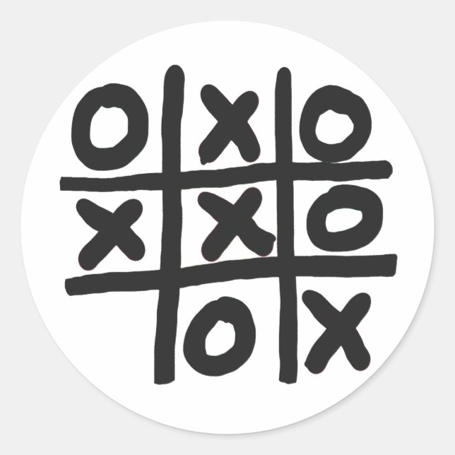 Sticker Rond Tic Tac Toe (Devant)