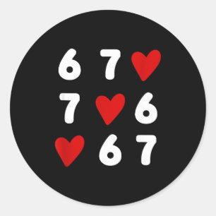 Sticker Rond Tic Tac Toe drôle de la Saint-Valentin 67 Meme Six