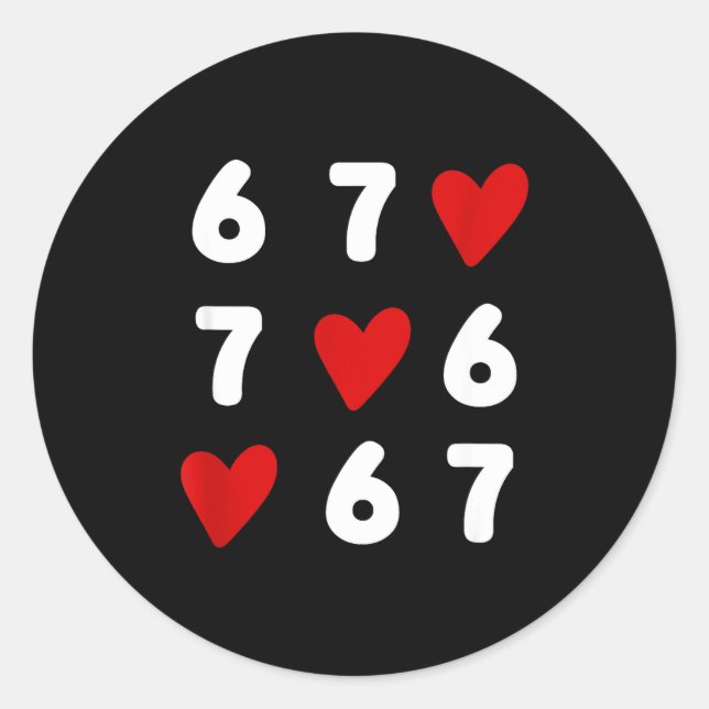 Sticker Rond Tic Tac Toe drôle de la Saint-Valentin 67 Meme Six (Devant)