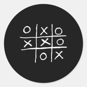 Sticker Rond Tic Tac Toe Noughts Et Croisements
