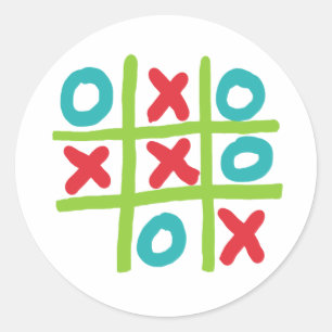 Sticker Rond Tic-tac-toe Noughts et croix