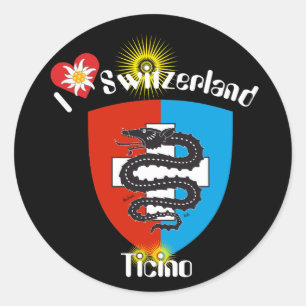 Sticker Rond Ticino Schweiz Suisse Svizzera Svizra Aufkleber